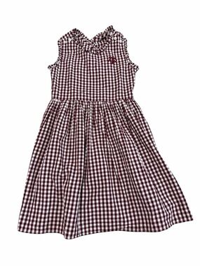 Garb Girls Texas A&M Sleeveless Ruffle Cross-Back Alora Gingham Dress | Size L